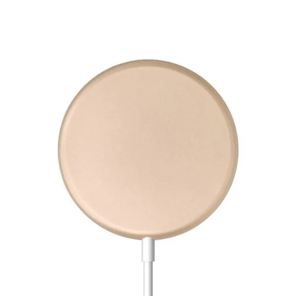 Crong MagSpot Wireless Charger – Aluminum MagSafe 15W Inductive Charger (Gold)