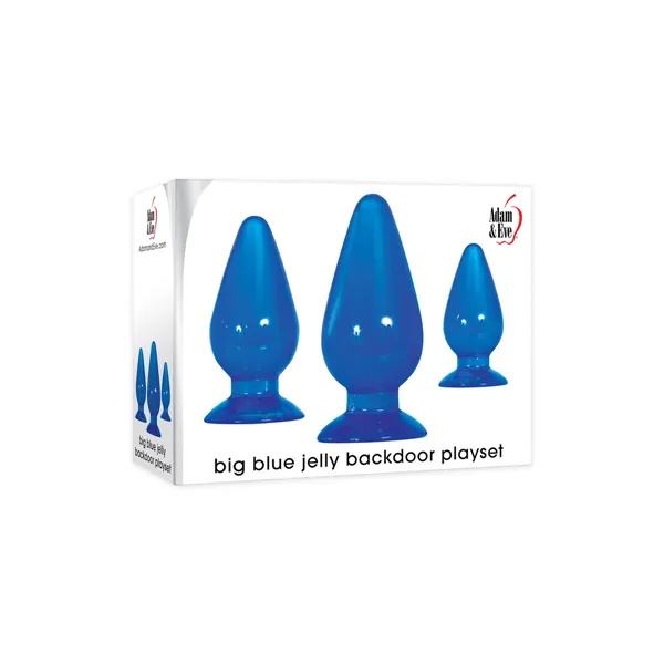 Anal plug Adam & Eve Jelly Backdoor Blue 3 Pieces