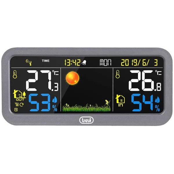 Multifunkcionāla Meteoroloģiskā Stacija Trevi 3P20 RC Pelēks 6,3"