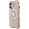 Guess IML Metal Glitter 4G Circle Triangle MagSafe - Case for iPhone 16 (pink)