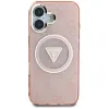 Guess IML Metal Glitter 4G Circle Triangle MagSafe - Case for iPhone 16 (pink)