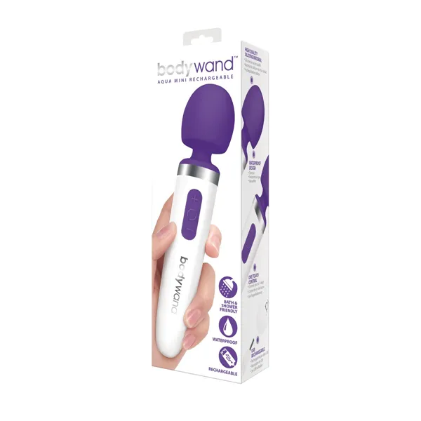 Aqua Mini Rechargeable Wand Massager Purple Bodywand Multi Function Wands Purple