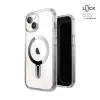 Speck Presidio Perfect-Clear ClickLock & MagSafe - iPhone 17e / 16e / 15 / 14 / 13 Case (Clear / Chrome Finish / Serene Silver)