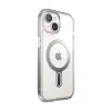 Speck Presidio Perfect-Clear ClickLock & MagSafe - iPhone 17e / 16e / 15 / 14 / 13 Case (Clear / Chrome Finish / Serene Silver)