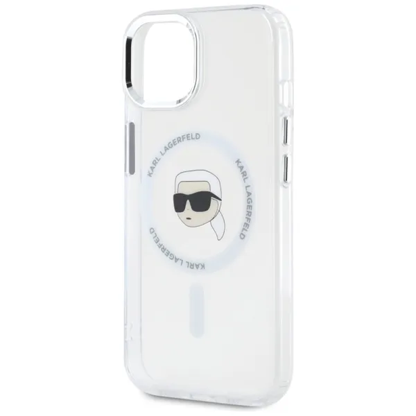 Karl Lagerfeld IML Metal Karl Head MagSafe - Case for iPhone 15 Plus (white)
