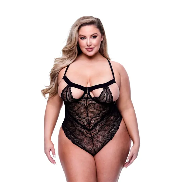 Leotard Baci Lingerie Sexy Strappy Lace Black