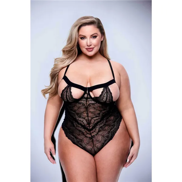 Leotard Baci Lingerie Sexy Strappy Lace Black