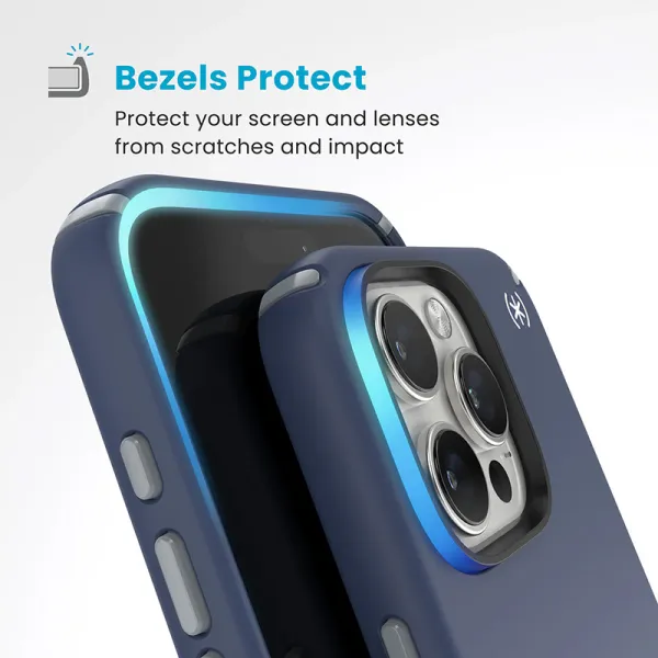 Speck Presidio2 Pro ClickLock & MagSafe - iPhone 16 Pro Max Case (Coastal Blue / Dust Gray / White)