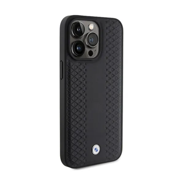 BMW Leather Diamond Pattern - Case for iPhone 15 Pro (Black)