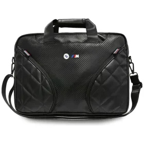 BMW Carbon Pockets & Metal Logo - 16" Notebook Bag (Black)