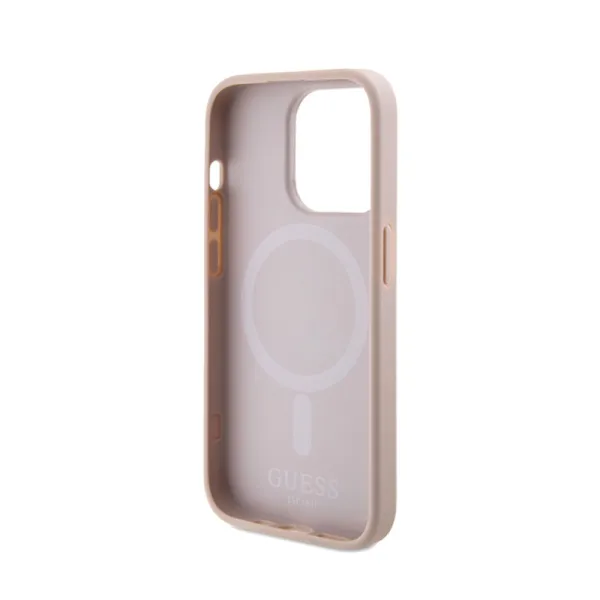 Guess Saffiano MagSafe - Case for iPhone 15 Pro (Pink)
