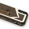 Zizo Nebula Wallet Case - Wallet Back and Zipper Pouch with Tempered Glass Screen Protector for iPhone X (Dark Brown/Brown)
