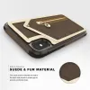 Zizo Nebula Wallet Case - Wallet Back and Zipper Pouch with Tempered Glass Screen Protector for iPhone X (Dark Brown/Brown)