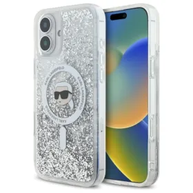 Karl Lagerfeld Liquid Glitter Karl Head MagSafe - Case for iPhone 16 (transparent)