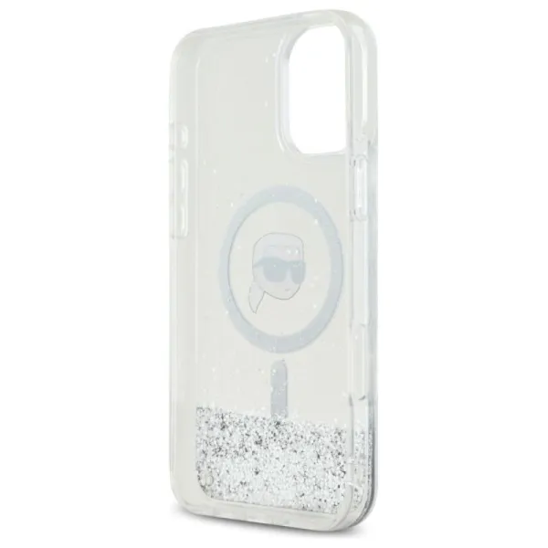 Karl Lagerfeld Liquid Glitter Karl Head MagSafe - Case for iPhone 16 (transparent)