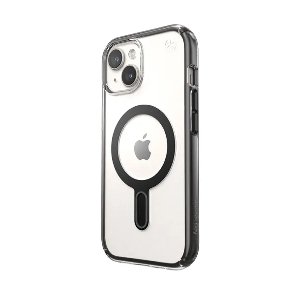 Speck Presidio Perfect-Clear ClickLock & MagSafe - iPhone 17e / 16e / 15 / 14 / 13 Case (Clear / Frosted Black / Slate Gray)