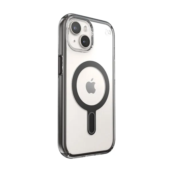 Speck Presidio Perfect-Clear ClickLock & MagSafe - iPhone 17e / 16e / 15 / 14 / 13 Case (Clear / Frosted Black / Slate Gray)