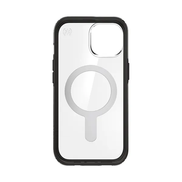 Speck Presidio Perfect-Clear ClickLock & MagSafe - iPhone 17e / 16e / 15 / 14 / 13 Case (Clear / Frosted Black / Slate Gray)