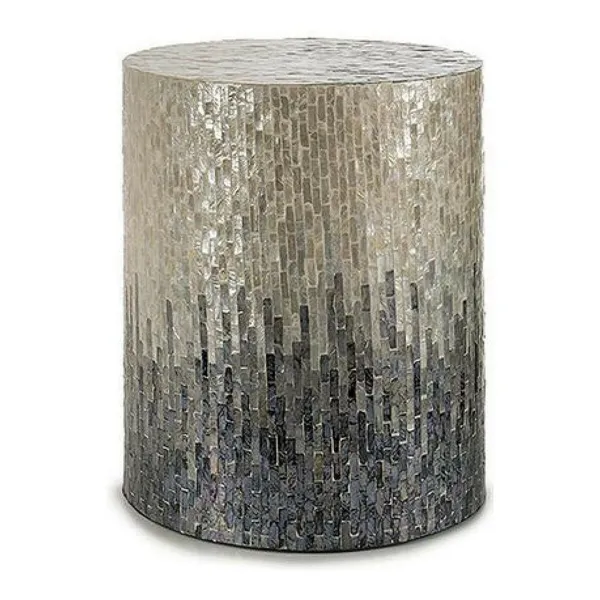 Stool Grey Faded effect (40 x 46 x 40	 cm) Faded effect