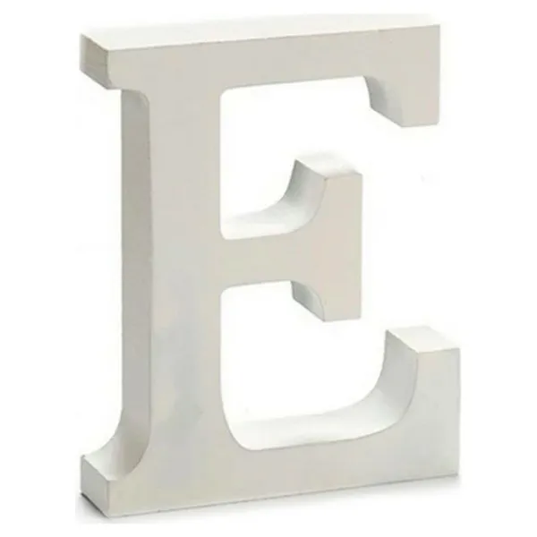 Letter E White Wood 2 x 11 cm