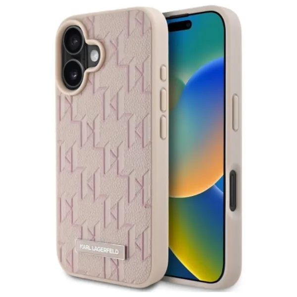 Karl Lagerfeld Hot Stamp MagSafe - Case for iPhone 16 (pink)