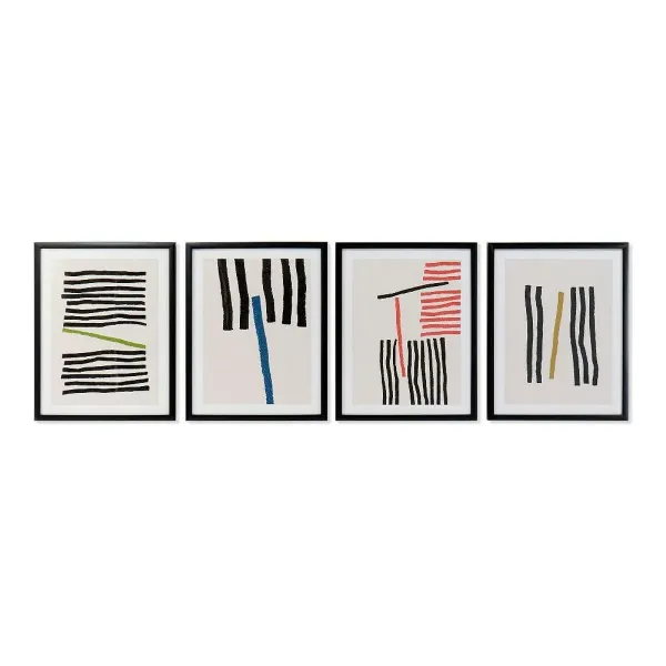 Painting DKD Home Decor Lines Abstract Modern 35 x 3 x 45 cm (4 Units)