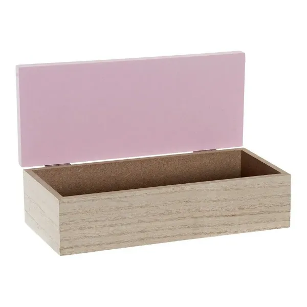 Decorative box DKD Home Decor Natural Aluminium MDF Wood 22 x 6 x 9 cm (2 Units) (1 Unit)