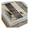 Set of decorative boxes DKD Home Decor 8424001775835 Metal Wood Brown White 24 x 24 x 7,5 cm MDF Wood (2 Units)