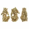 Decorative Figure DKD Home Decor Golden Resin Colonial Monkey 13 x 11 x 19,5 cm (3 Pieces)