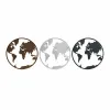 Decorative Figure DKD Home Decor World Map Black Copper White 40 x 1 x 40 cm (3 Pieces)