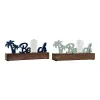 Decorative Figure DKD Home Decor Beach LED Green Navy Blue Mediterranean 34 x 8 x 16 cm (2 Units)