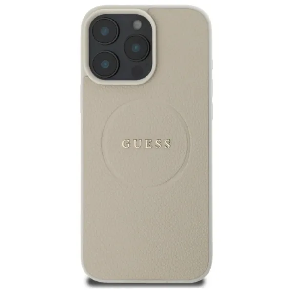 Guess Grained Ring MagSafe - Case for iPhone 16 Pro Max (beige)
