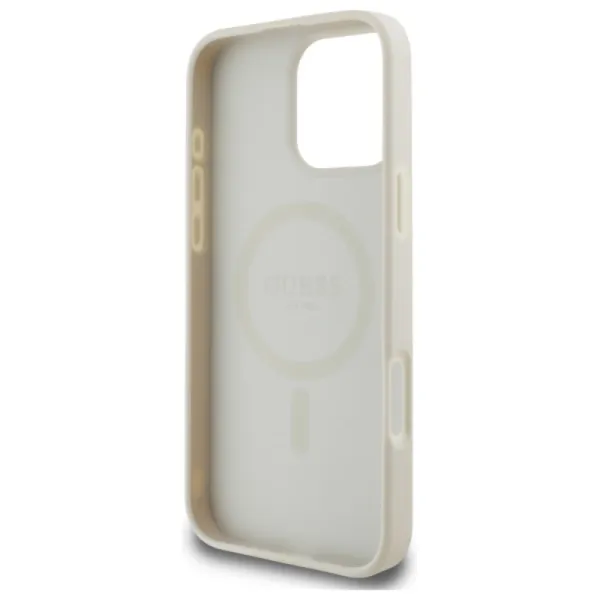 Guess Grained Ring MagSafe - Case for iPhone 16 Pro Max (beige)