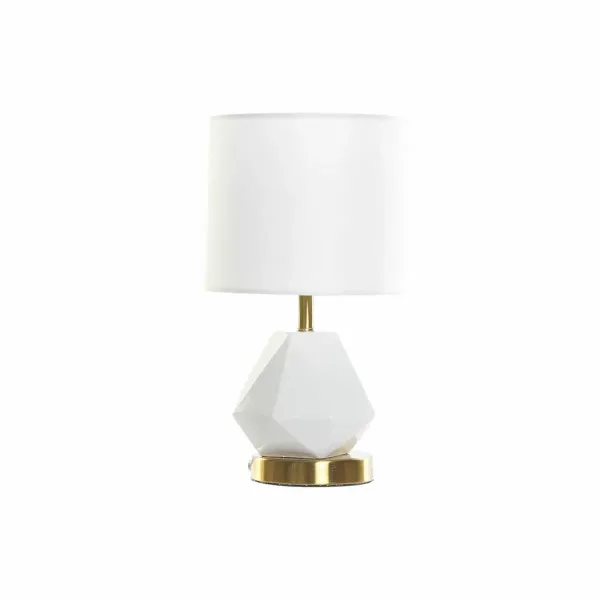 Desk lamp DKD Home Decor White Polyester Metal Ceramic 220 V Golden 50 W (20 x 20 x 37 cm)