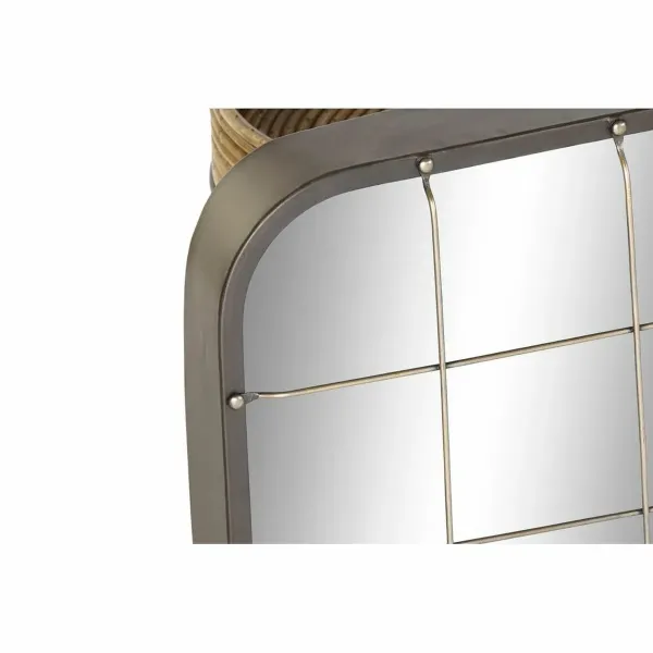 Wall mirror DKD Home Decor Black Metal Golden (45.5 x 7.5 x 55 cm)