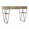 Console DKD Home Decor Black Metal Fir (120 x 43 x 78 cm)