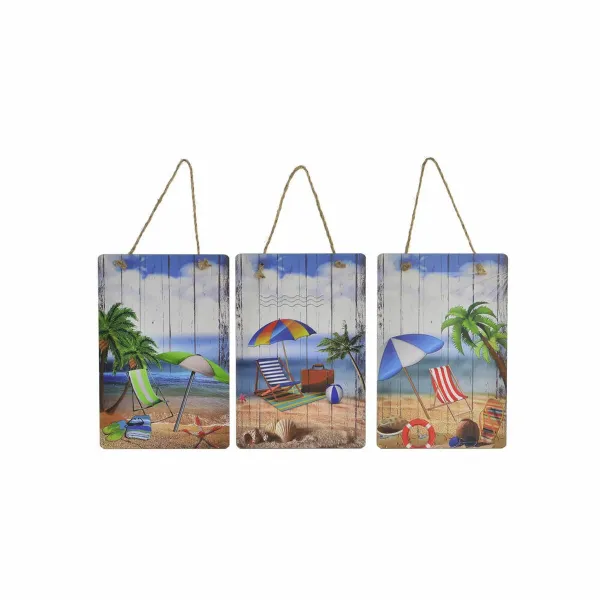 Wall Decoration DKD Home Decor Beach Mediterranean 20 x 1,6 x 30 cm (3 Pieces)