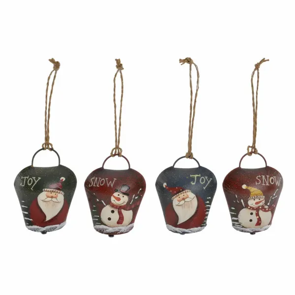 Hanging decoration DKD Home Decor Christmas Red Green Metal (4 pcs) (5 x 2.5 x 7 cm)