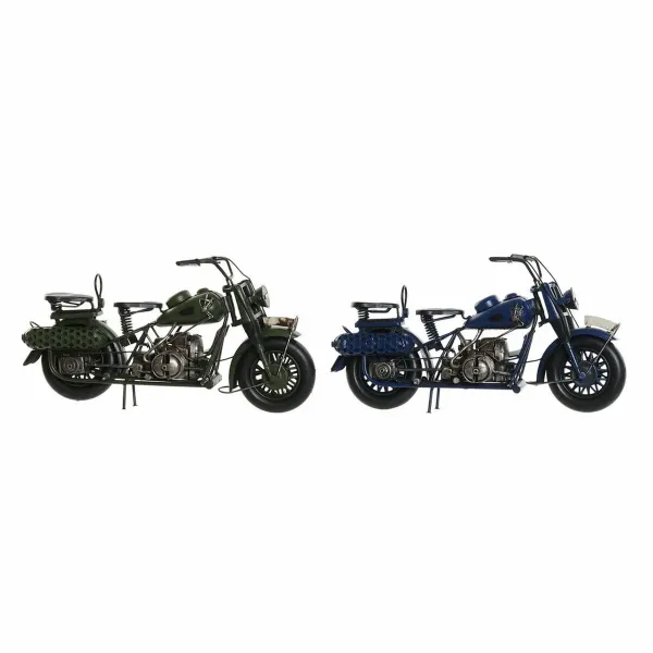 Vehicle DKD Home Decor Motorbike 34 x 12 x 17 cm Vintage (2 Units)