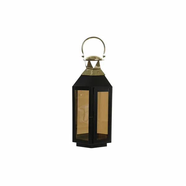 Lantern DKD Home Decor Black Crystal Iron Golden (22 x 20 x 46 cm)