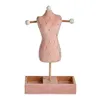 Jewellery Stand Pink Velvet Wood (12 x 40 x 24 cm)