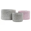 Basket set DKD Home Decor Grey Pink polypropylene 27 x 27 x 17 cm