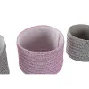 Basket set DKD Home Decor Grey Pink polypropylene 27 x 27 x 17 cm