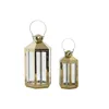 Lantern DKD Home Decor 24 x 21 x 46 cm Crystal Golden Steel Oriental