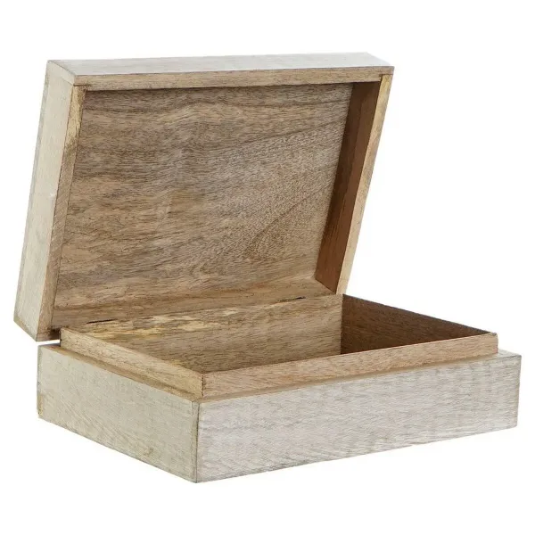 Set of decorative boxes DKD Home Decor Mango wood 25 x 17 x 8 cm Stripped (2 Units)