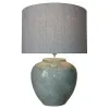 Desk lamp DKD Home Decor Canvas Ceramic Grey (42 x 42 x 60 cm)