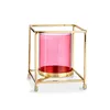 Candleholder Squared Pink Golden 11,5 x 12,6 x 11,5 cm Metal Glass