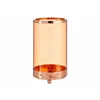 Candleholder Copper Amber Cylinder Metal Glass (9,7 x 16,5 x 9,7 cm)