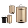 Pedal bin Golden Metal Plastic 5 L (20,5 x 27,5 x 26,5 cm)