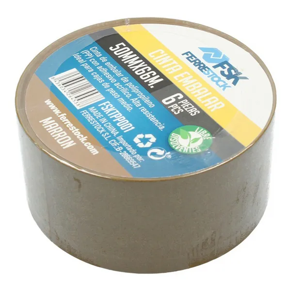 Adhesive Tape Set Ferrestock 6 uds 66 m x 50 mm